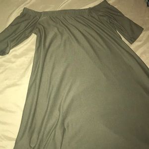 Army green off the shoulder dress